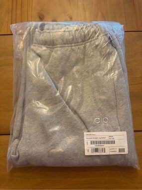 ALO Light Gray Sweatpants with Embroidered Logo